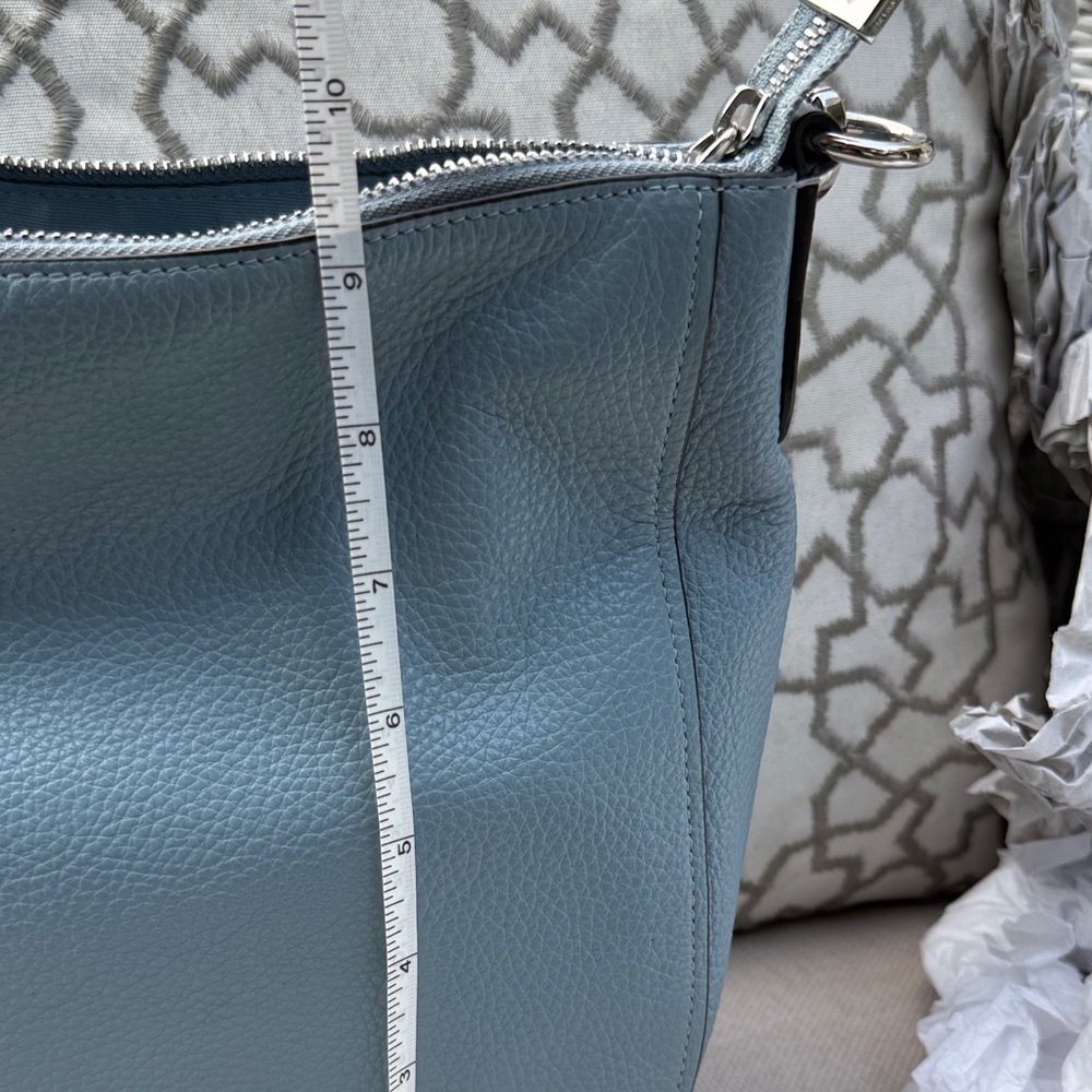 Coach Sky Blue Leather Shoulder Bag - Picture 16 of 16